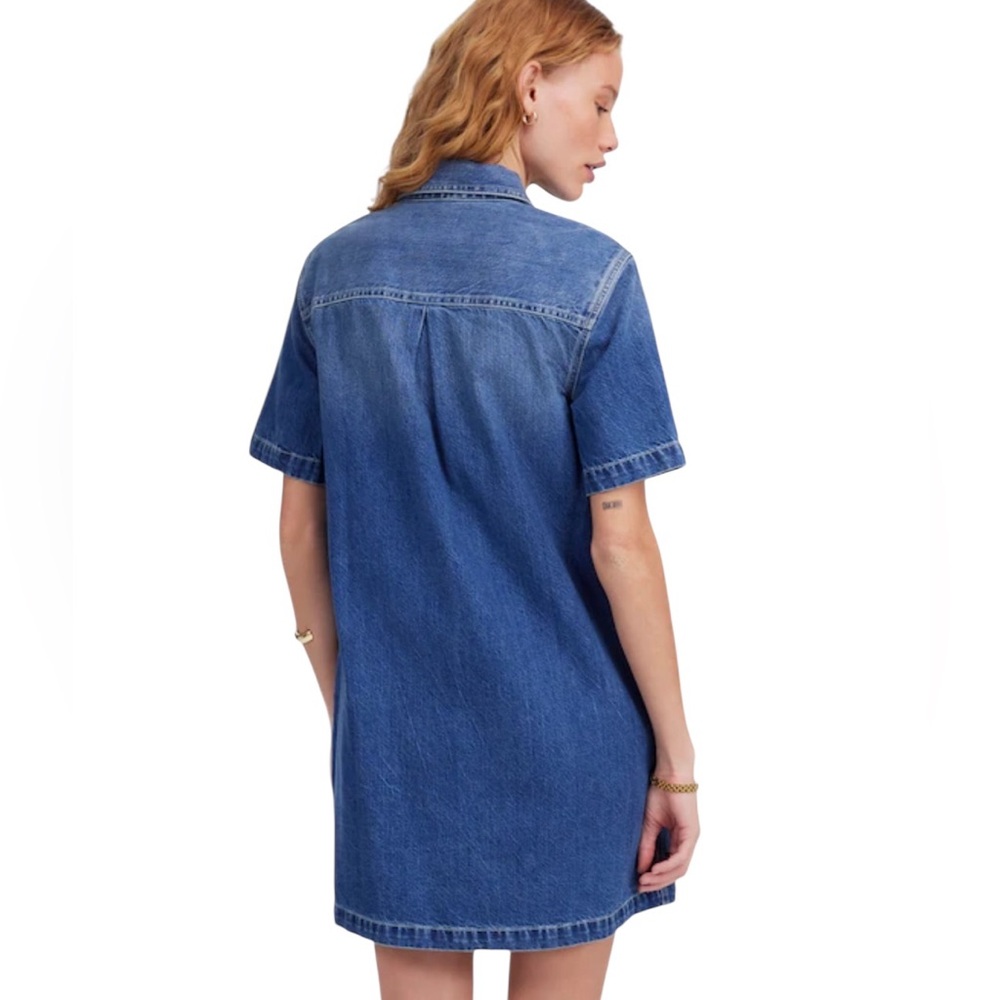 NEW MADEWELL Denim Boxy Shirtdress in Demarco Wash with‎ Pockets Size Medium - Picture 2 of 7
